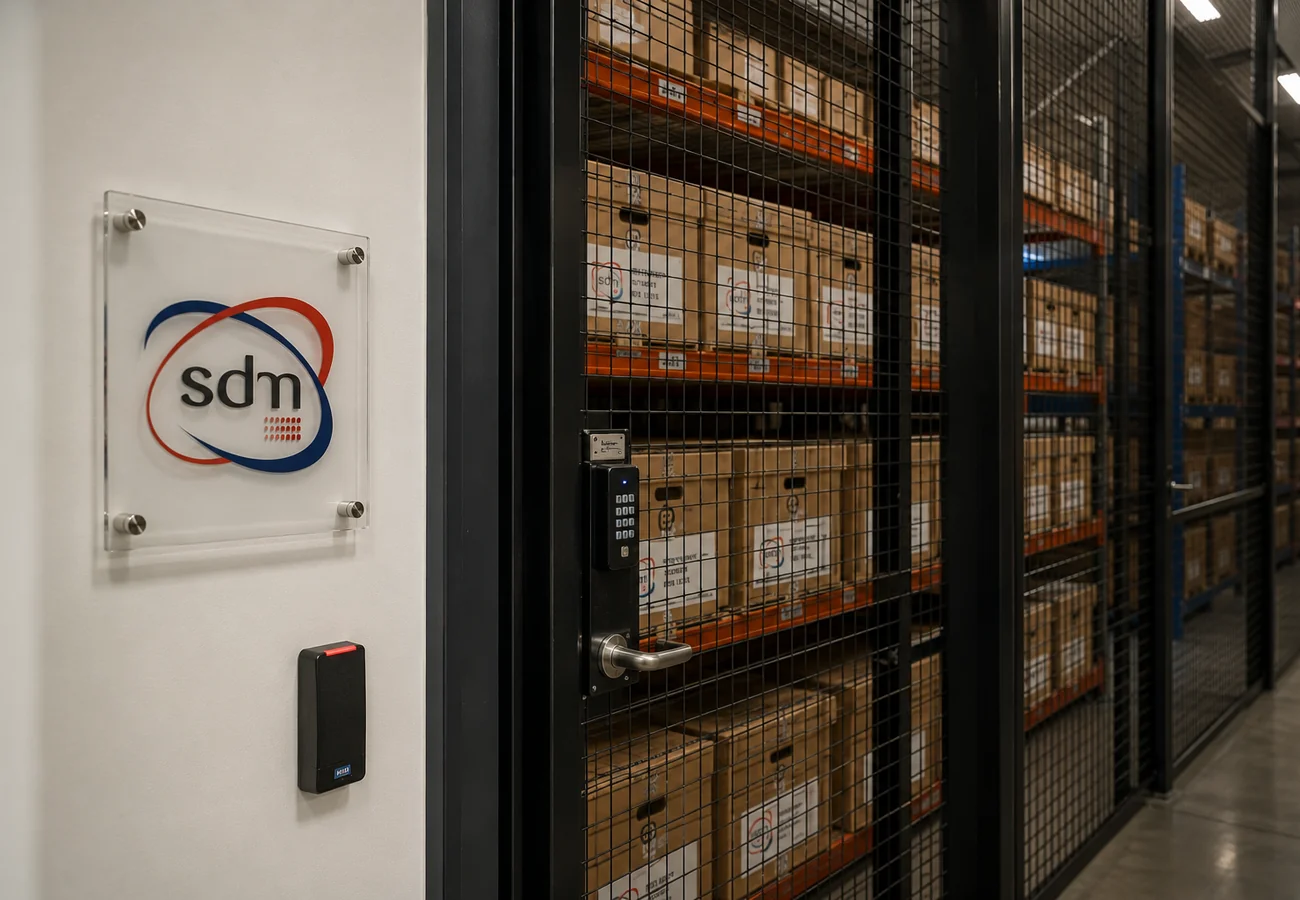 Secure records storage area at Stor-it Preston