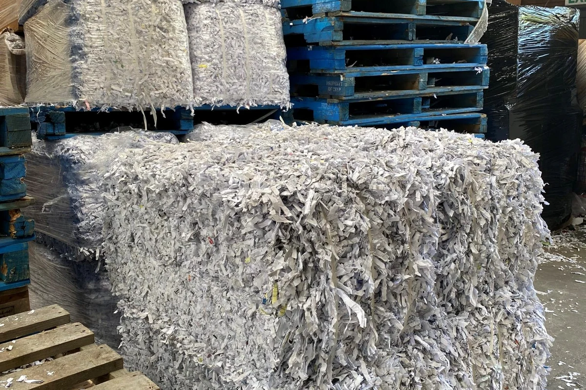 Confidential paperwork prepared for shredding